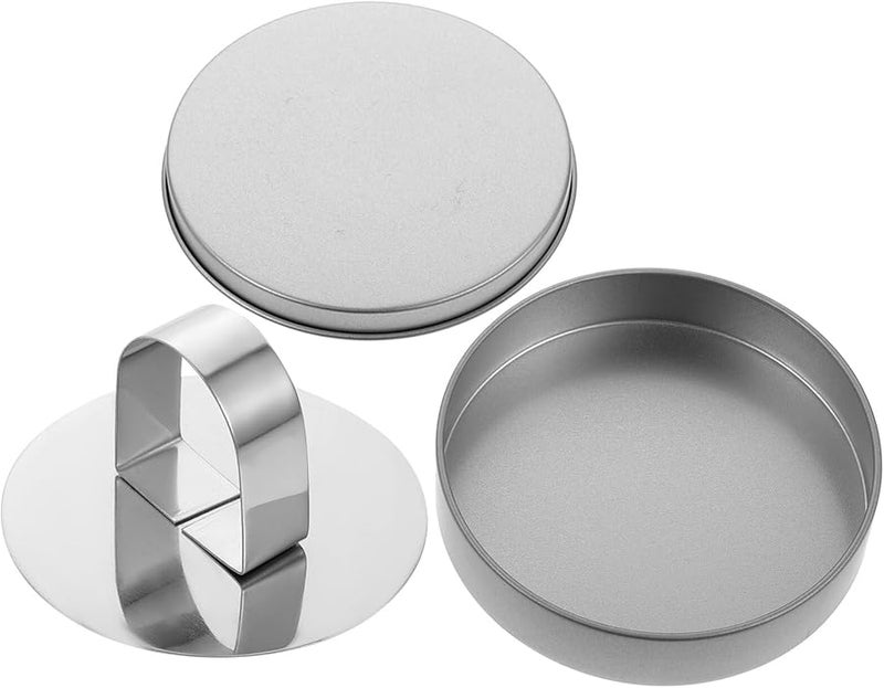 2Pcs Tinplate Sugar Cake Mold Set With Storage Box For DIY Candy Biscuit Baking - Image 1